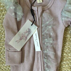 Baby Girls Before and Ever Ruffle Sleeper Pajama Footed Purple 0-3 Months